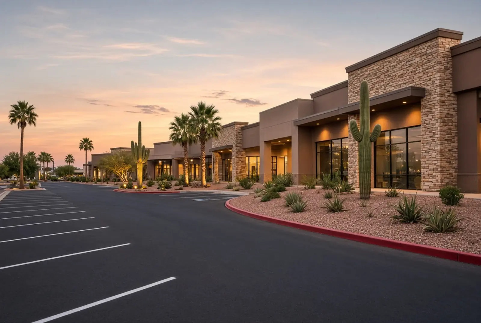 Commercial parking lot in Scottsdale, Arizona