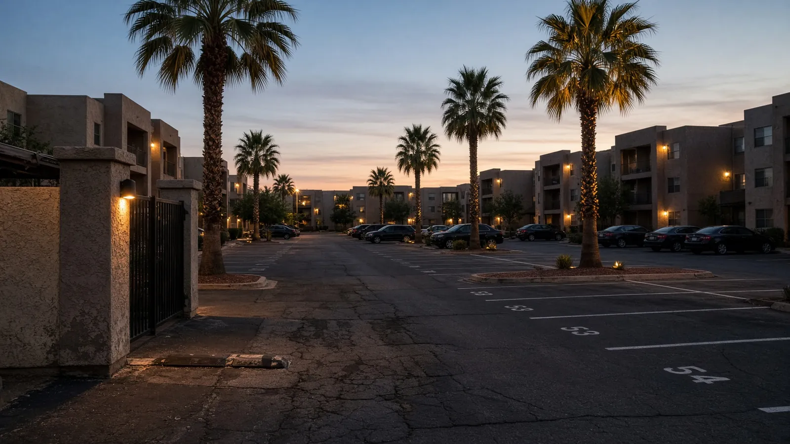 Commercial parking lot in Tempe, Arizona